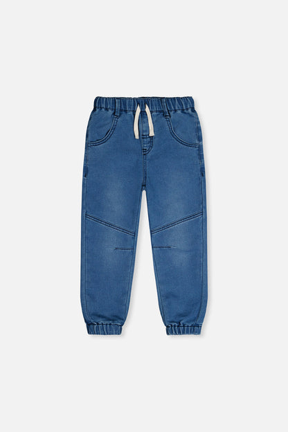 French Terry Denim Jogger Pants Light Blue