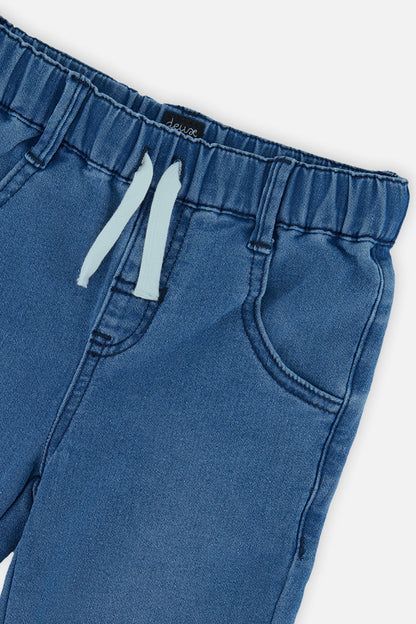 French Terry Denim Jogger Pants Light Blue