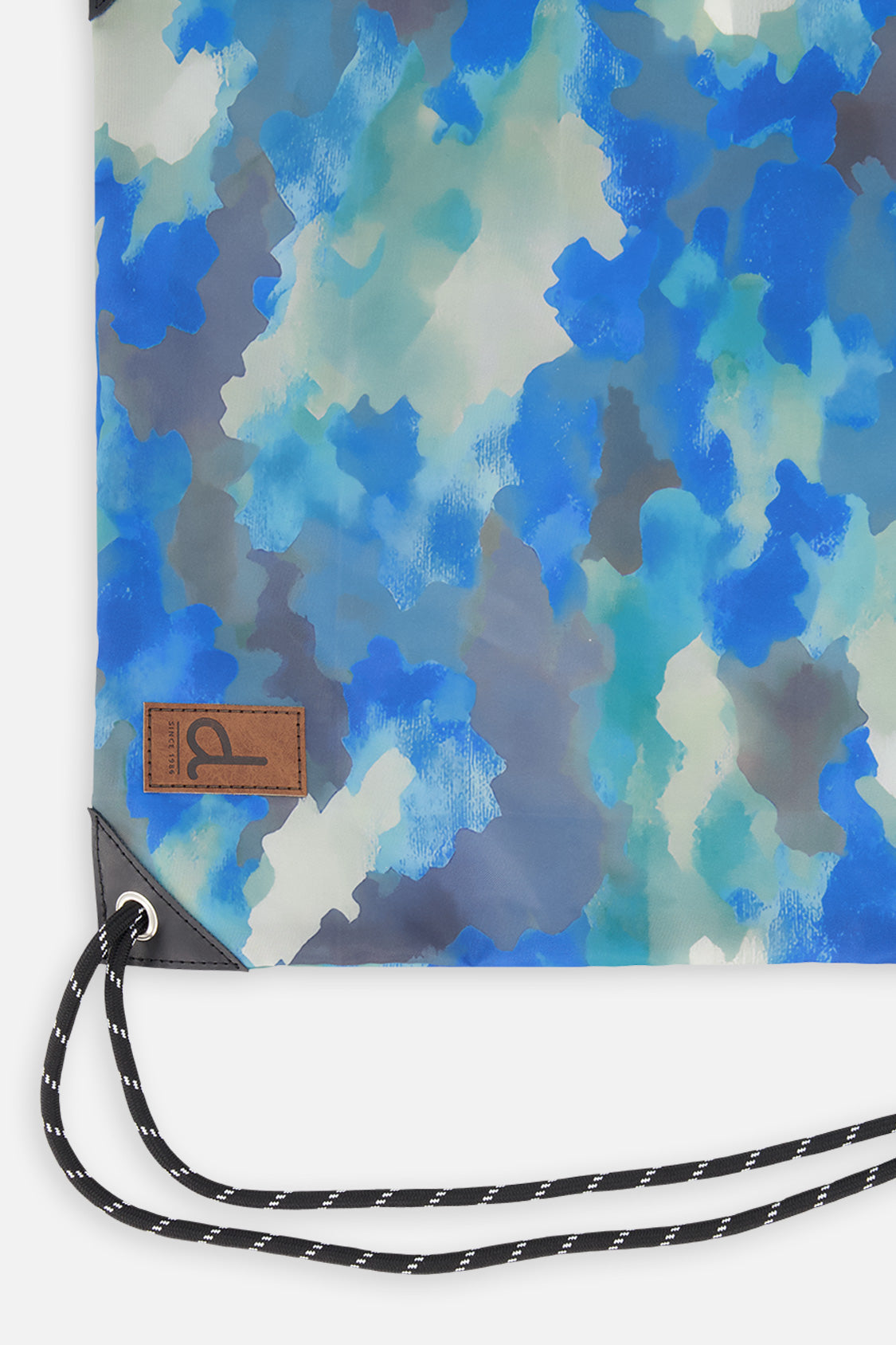 Drawstring Bag Blue And Grey Camouflage