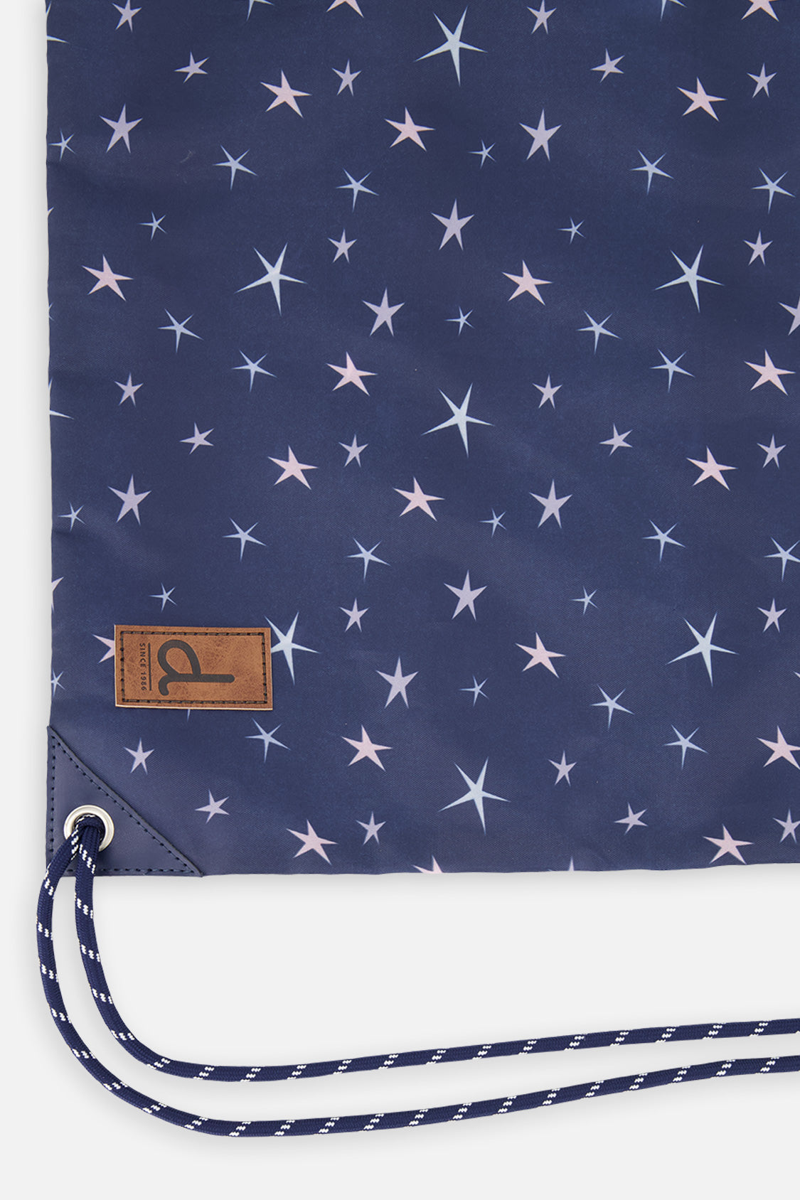 Drawstring Bag Navy With Star Print