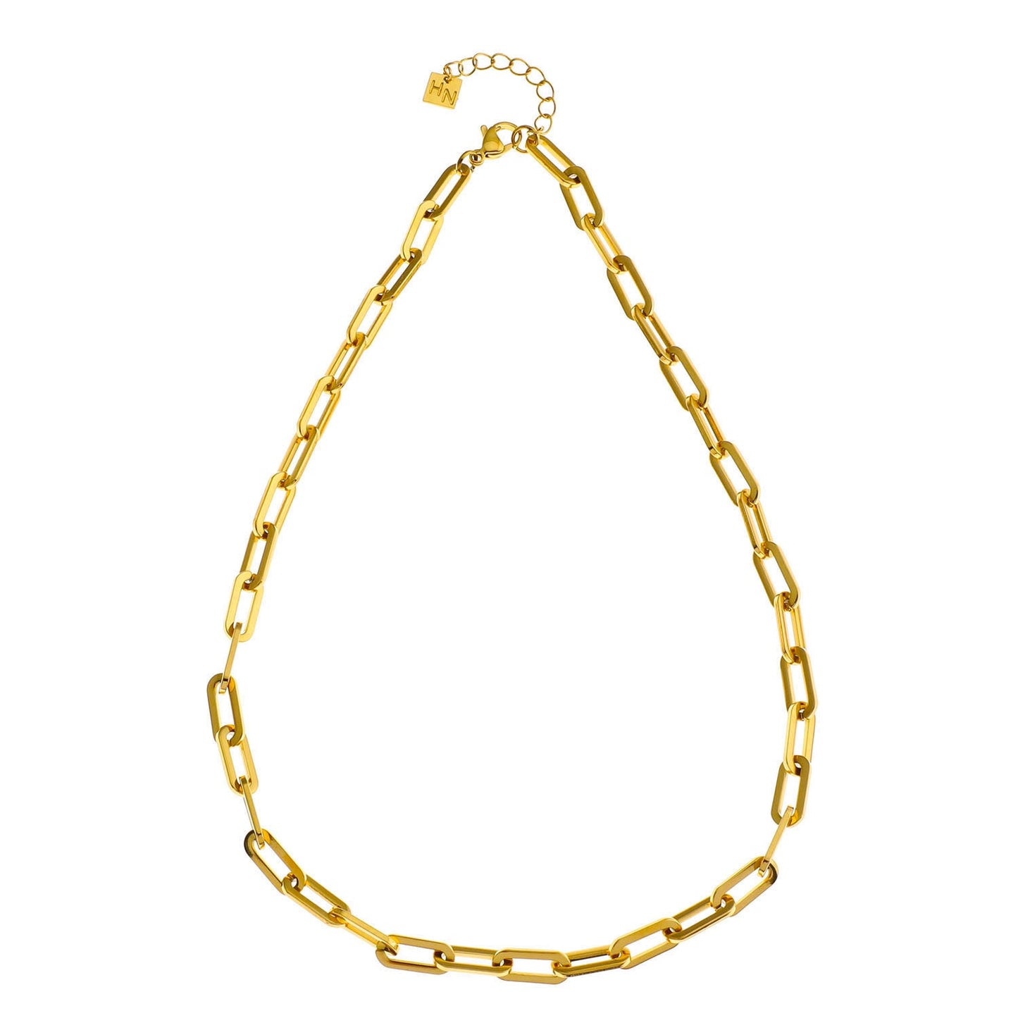 JACINTA 18" Doré : Collier contemporain avec chaîne à maillons trombone