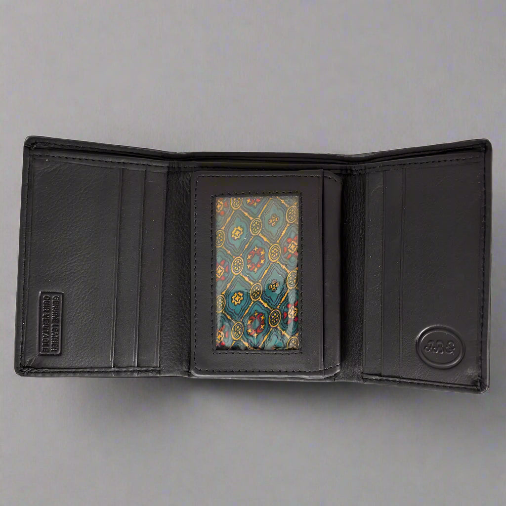 Portefeuille en cuir à trois volets JBG International pour homme