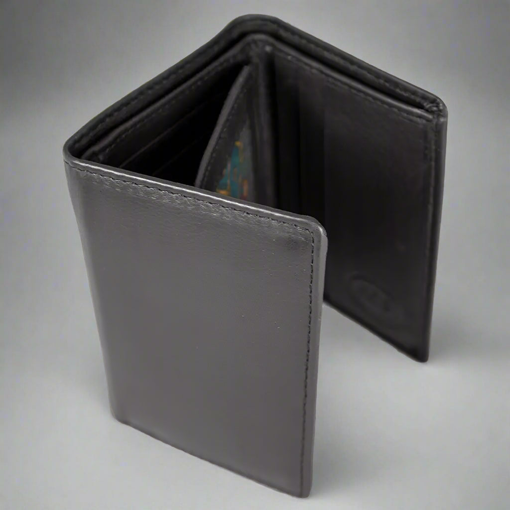 Portefeuille en cuir à trois volets JBG International pour homme