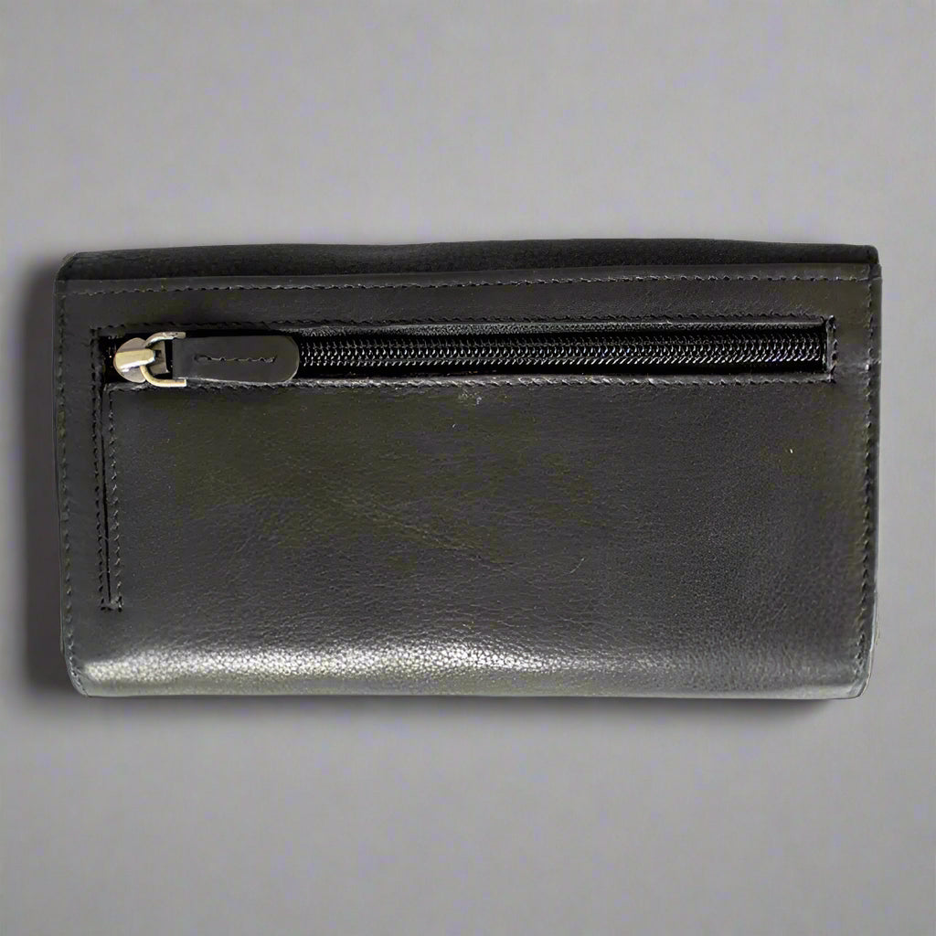 Portefeuille en cuir à trois volets RFID pour femmes JBG International