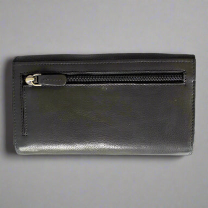 Portefeuille en cuir à trois volets RFID pour femmes JBG International