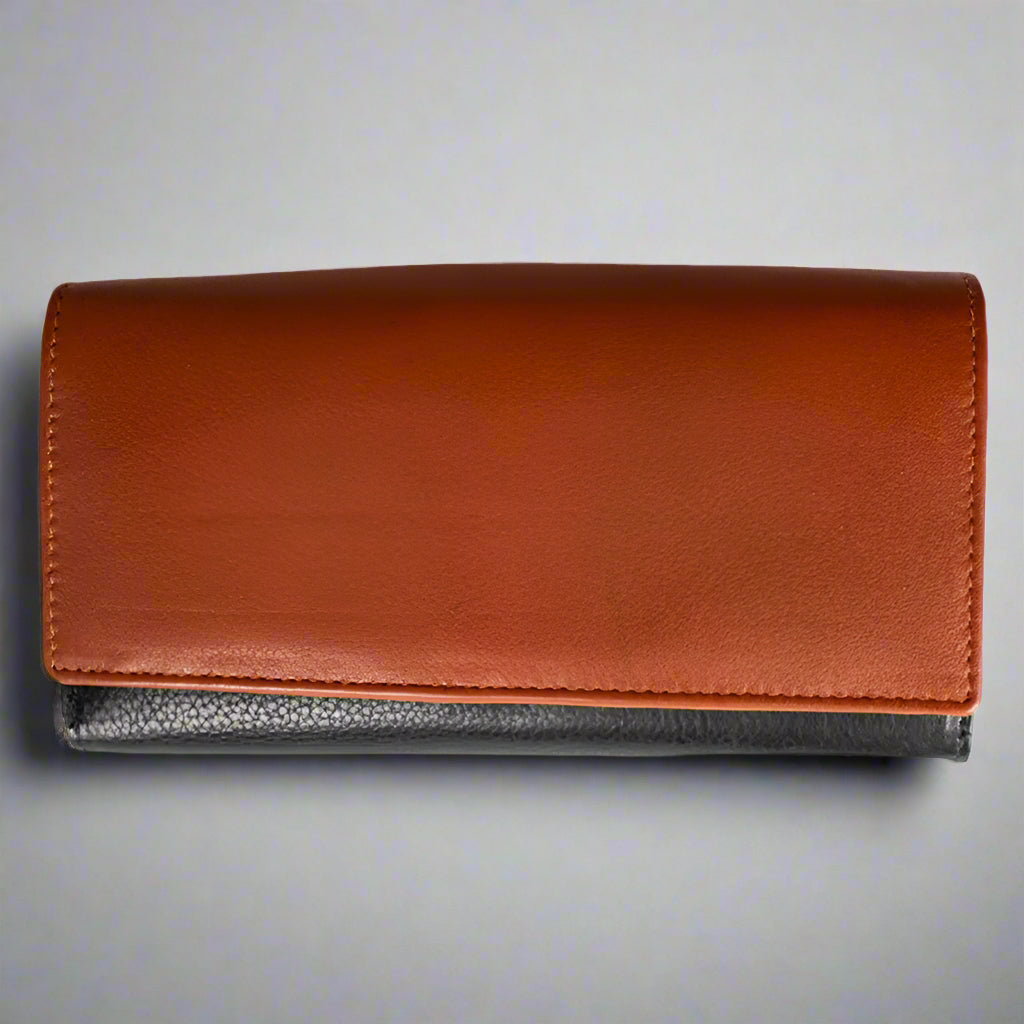 Portefeuille en cuir à trois volets RFID pour femmes JBG International