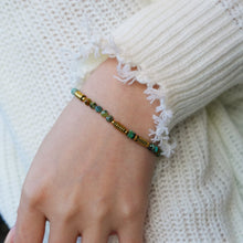JEMIMA: African Turquoise Stones and Gold Beaded Bracelet