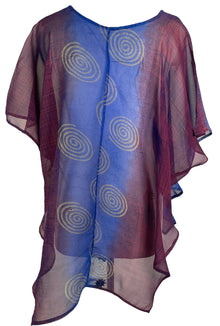 PRG6507 Haut fluide en pure soie motif Avatar