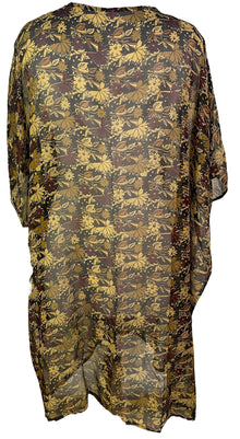 PCH6641 Kaftan mi-long en pure soie très transparente Avatar