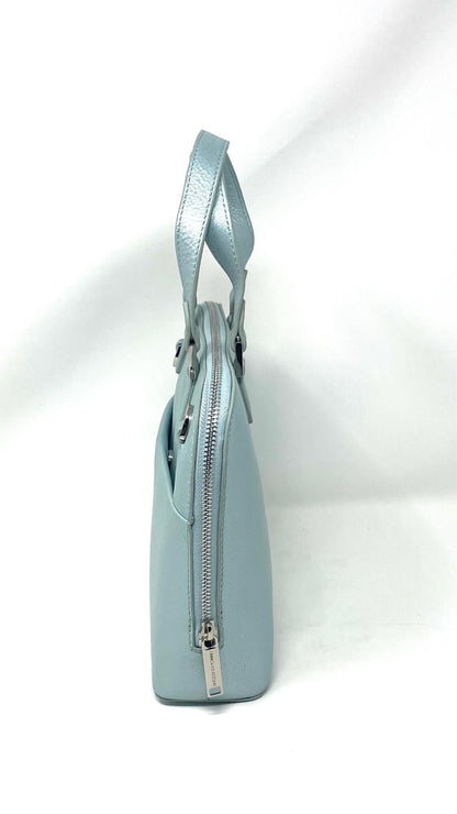 Justine, sac à main en cuir Bleu Céleste