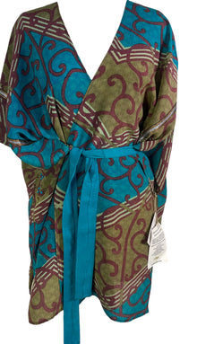 PRC5939 Veste Avatar à manches kimono en pure soie avec ceinture