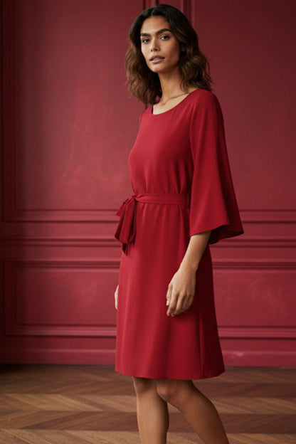 Robe Jennifer ceinturée unie
