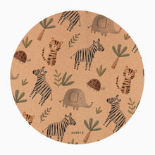 Jungle Adventure Round Baby Cork Mat | Play, Yoga & Stretch | 47" dia