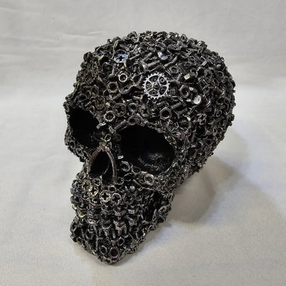 Junkyard Mechanic Skull Figurine