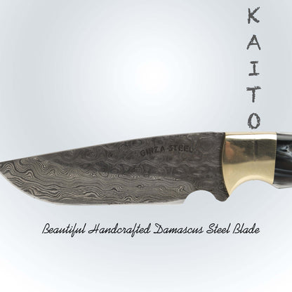 Couteau Ginza Steel Kaito Skinner – Lame damas de 10 cm + étui
