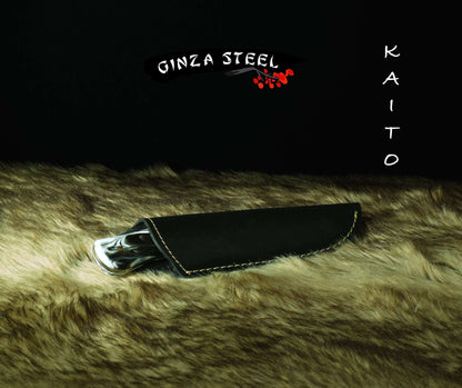 Couteau Ginza Steel Kaito Skinner – Lame damas de 10 cm + étui
