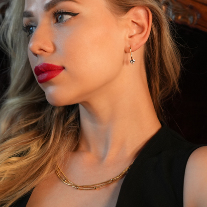 KAKIA : Collier superposé Triple Chaîne Peau de Serpent avec perles