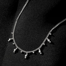 Style KALPI: Zirconia & Ball-Beaded Chain Necklace in Silver