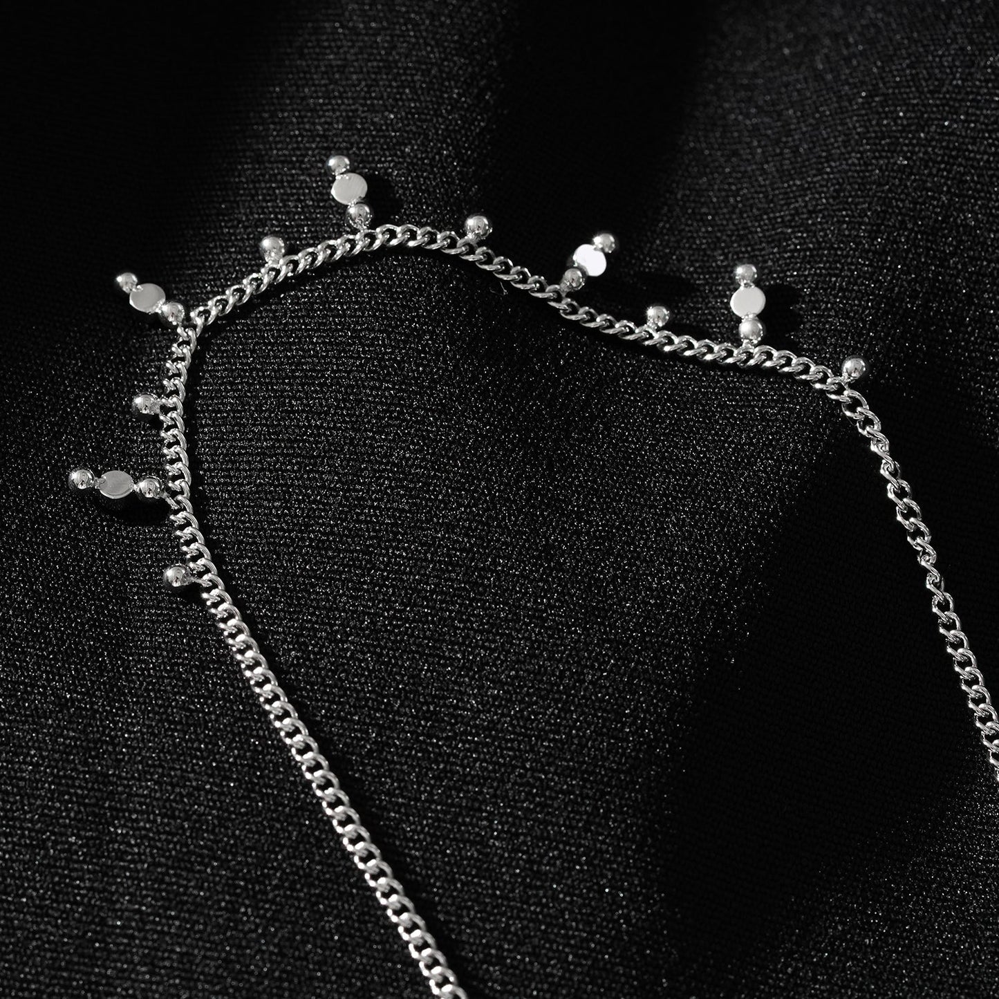 Style KALPI : Collier en chaîne avec zircons et perles en argent