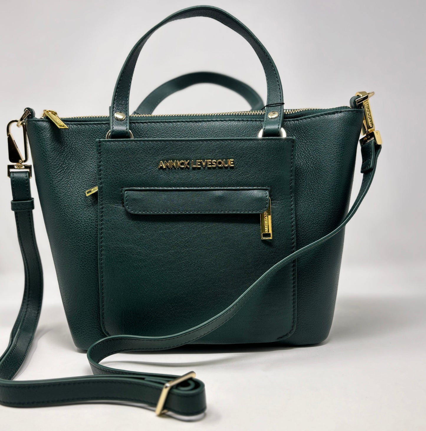 Sac à Main en cuir véritable Dark Green | Lina