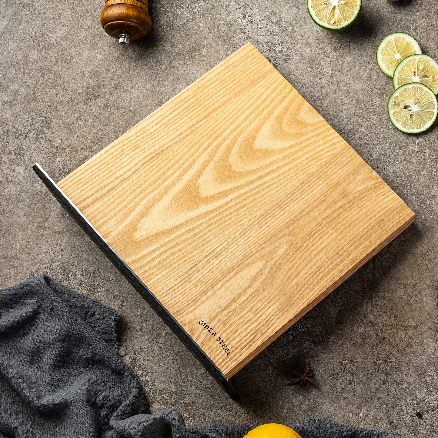 Bloc à couteaux magnétique en bois Ginza Steel | Élégant et fonctionnel