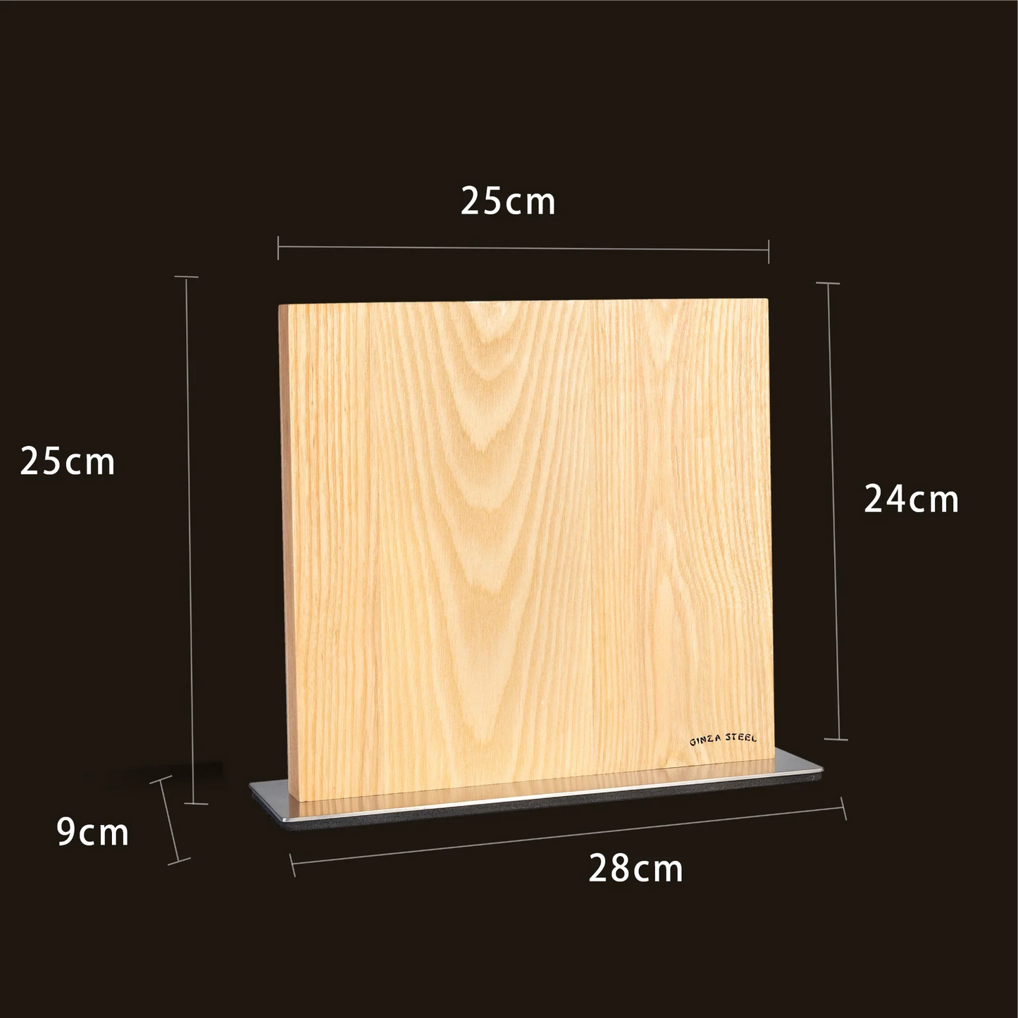 Bloc à couteaux magnétique en bois Ginza Steel | Élégant et fonctionnel