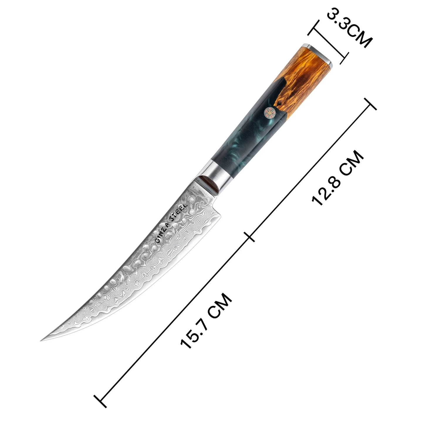 Couteau à désosser Kaze Katana 6" | Acier Damas par Ginza Steel