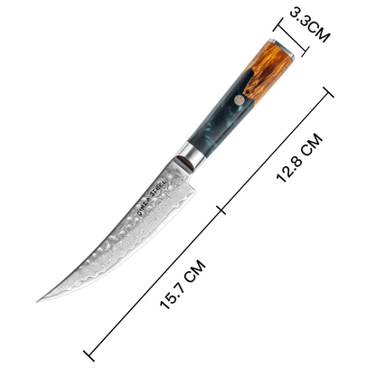 Couteau à désosser Kaze Katana 6" | Acier Damas par Ginza Steel