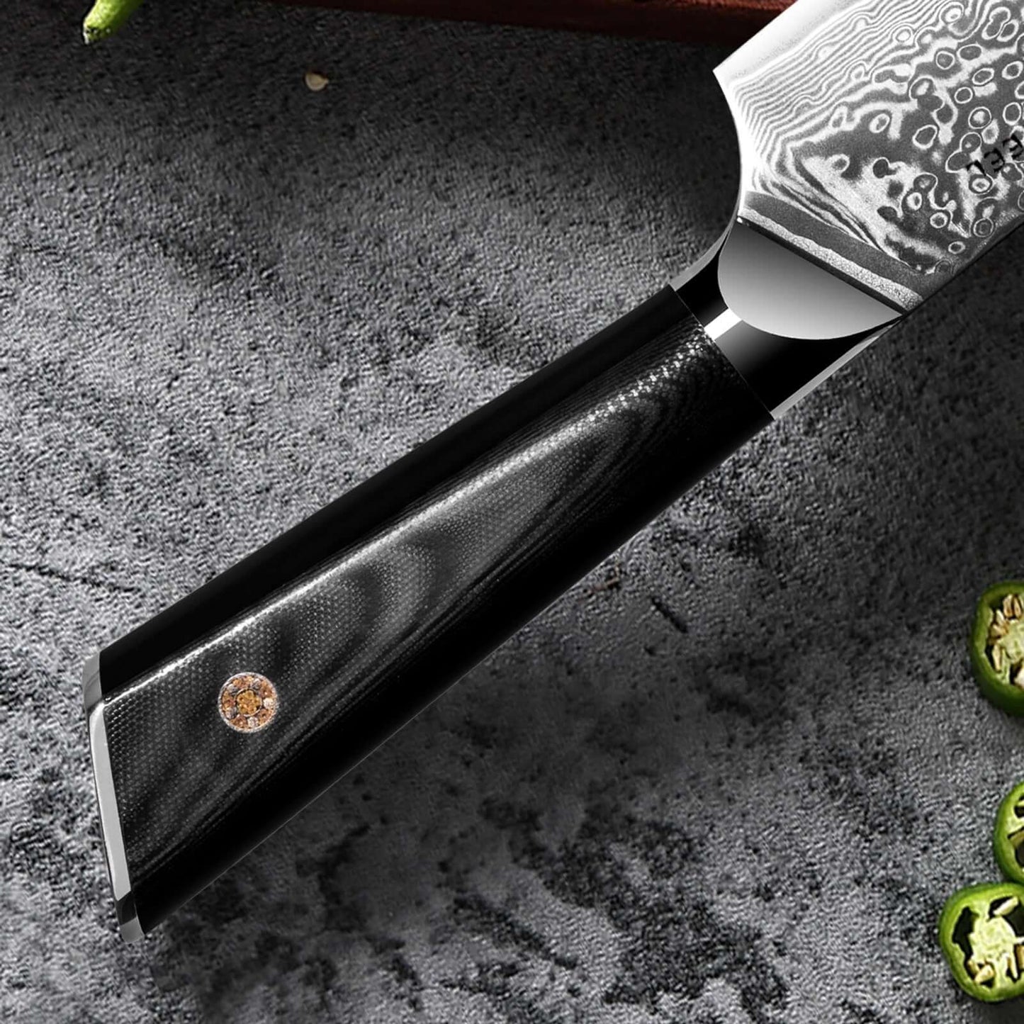 Hagakure 20 - Couteau Santoku japonais 8" - Acier Damas VG10