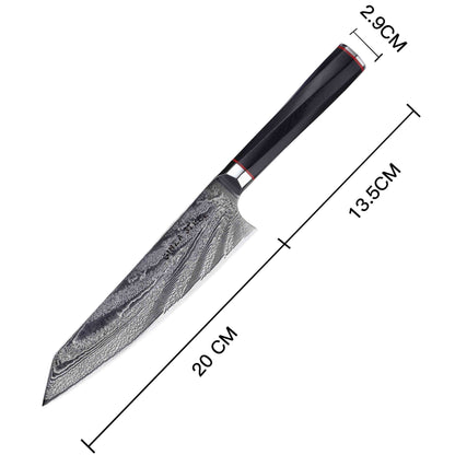 Couteau de chef Ginza Steel KATANA 20 cm – Acier Damas VG10, 67 couches, manche en G10