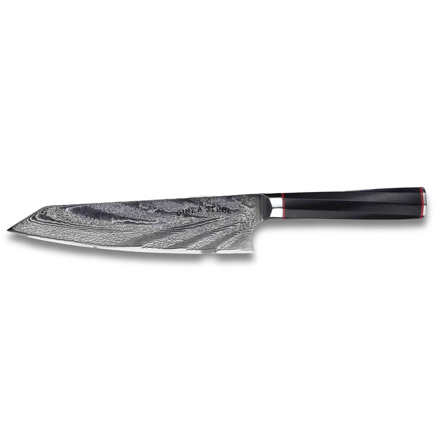 Couteau de chef Ginza Steel KATANA 20 cm – Acier Damas VG10, 67 couches, manche en G10