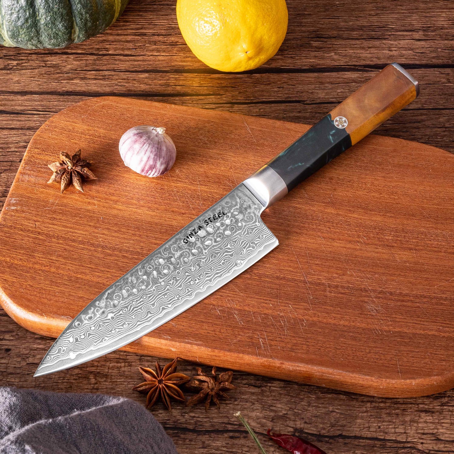 Kaze Katana | Couteau de chef 6 pouces, acier damas VG10, 67 couches
