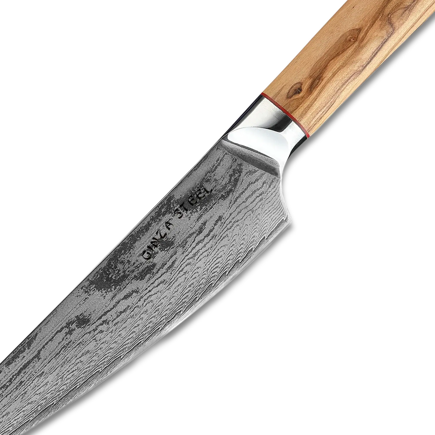 Couteau de chef Ginza Steel MIA 17 6,5" – Acier Damas AUS10, 67 couches, manche en bois d'olivier