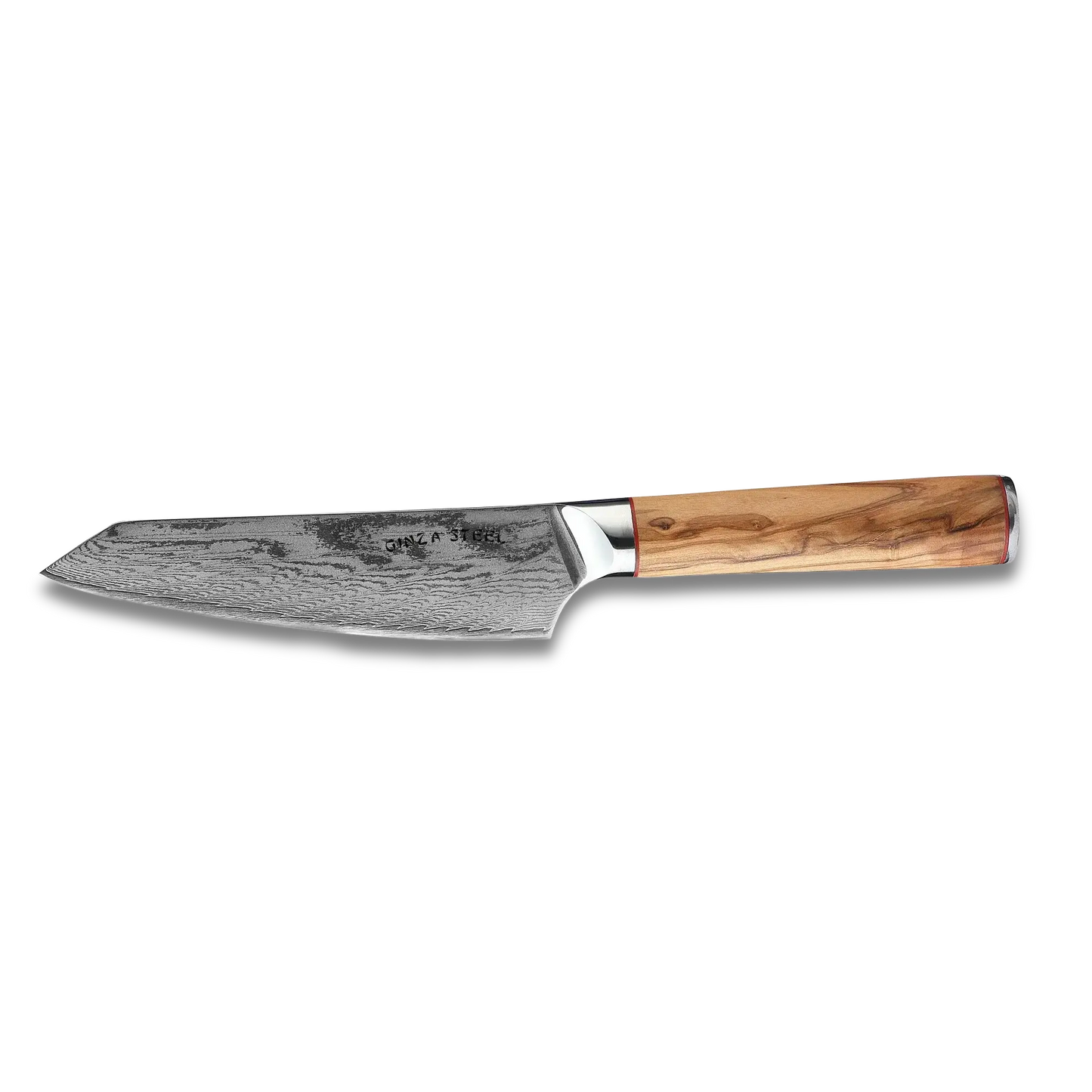 Couteau de chef Ginza Steel MIA 17 6,5" – Acier Damas AUS10, 67 couches, manche en bois d'olivier