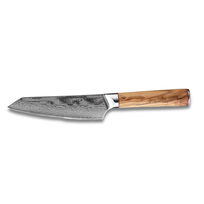 Couteau de chef Ginza Steel MIA 17 6,5" – Acier Damas AUS10, 67 couches, manche en bois d'olivier