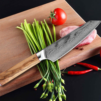 Couteau de chef Ginza Steel MIA 17 6,5" – Acier Damas AUS10, 67 couches, manche en bois d'olivier