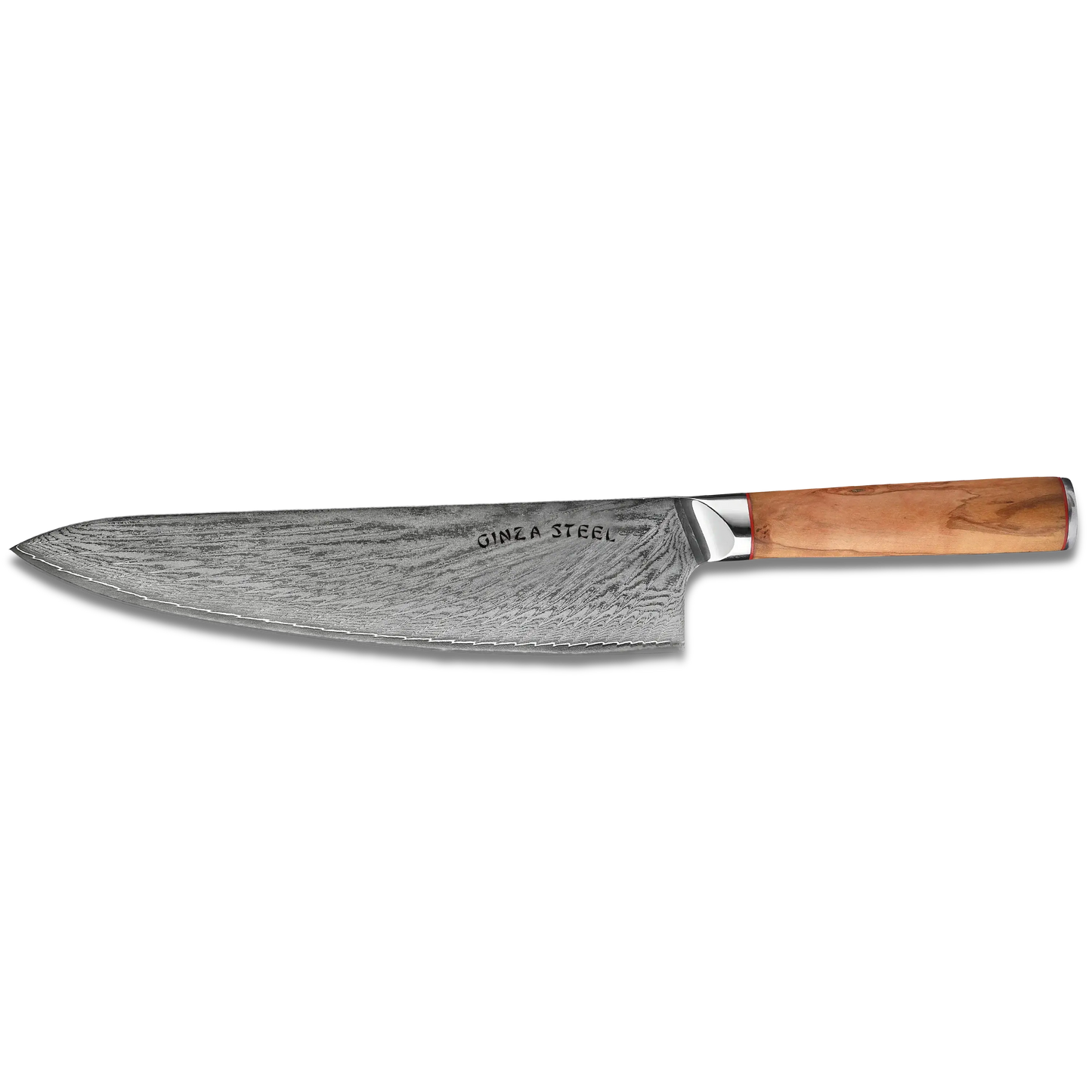 Couteau de chef Ginza Steel MIA 24 9" – Damas AUS10, 67 couches, manche en bois d'olivier