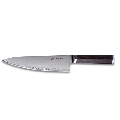 PORTIA 20 | Couteau de chef 20 cm Acier Damas VG10 / Manche en bois d'ébène