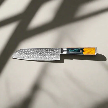 Couteau Santoku Kaze Katana 7" | Acier de Damas par Ginza Steel