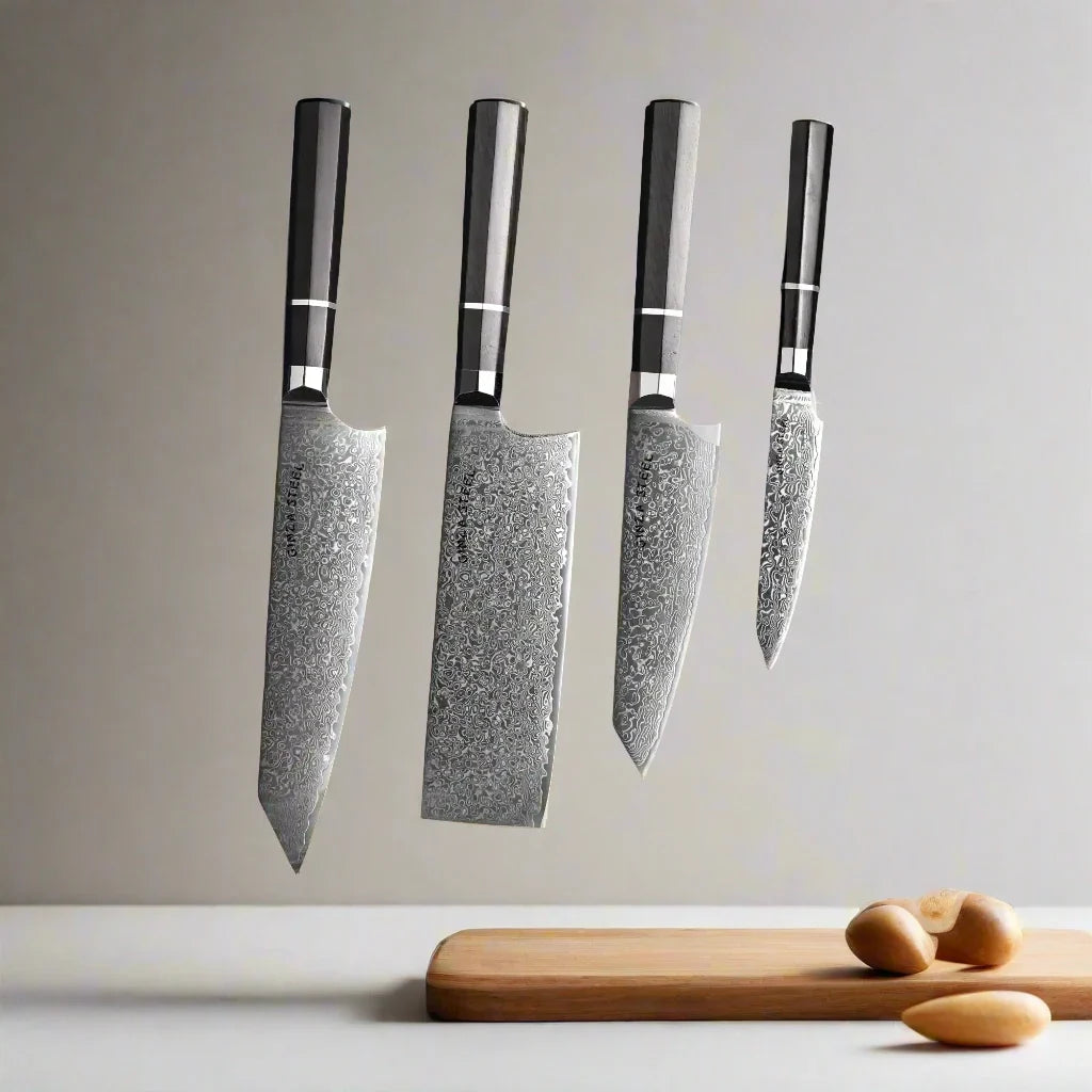 KASAI KOGATANA CINQ | Ensemble de 5 couteaux essentiels | 4 couteaux avec bloc magnétique en bois