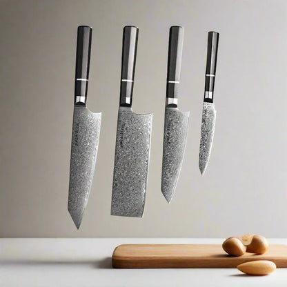 KASAI KOGATANA CINQ | Ensemble de 5 couteaux essentiels | 4 couteaux avec bloc magnétique en bois