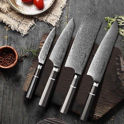 KASAI KOGATANA CINQ | Ensemble de 5 couteaux essentiels | 4 couteaux avec bloc magnétique en bois