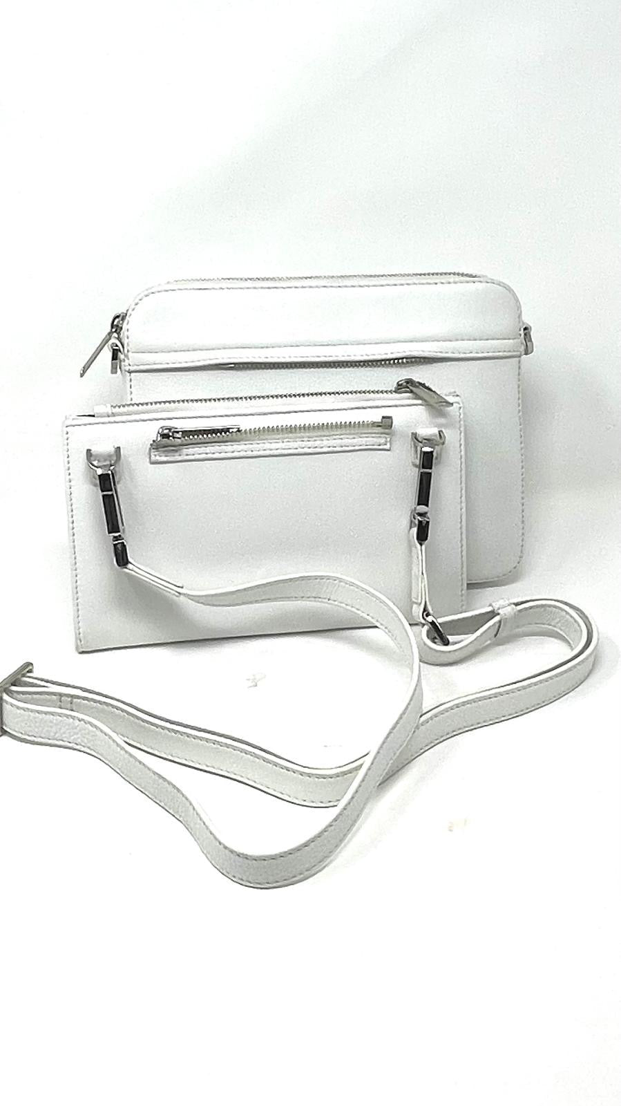 Pure White Crossbody Bag with Detachable Card Holder | Kennedi