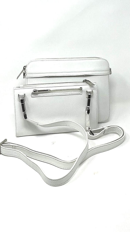 Pure White Crossbody Bag with Detachable Card Holder | Kennedi