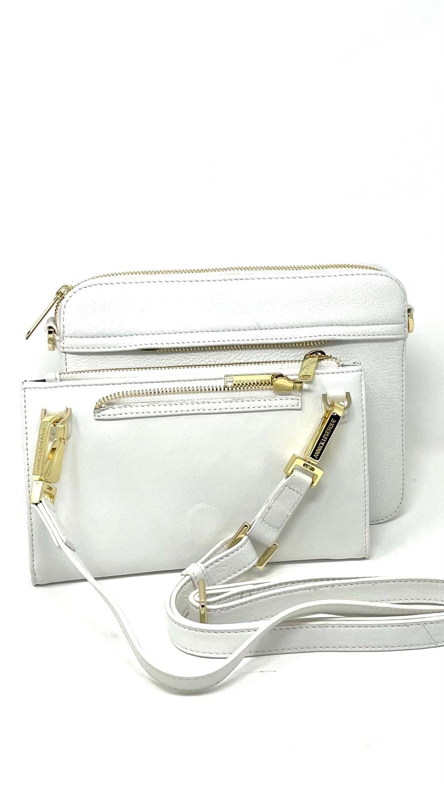 Pure White Crossbody Bag with Detachable Card Holder | Kennedi