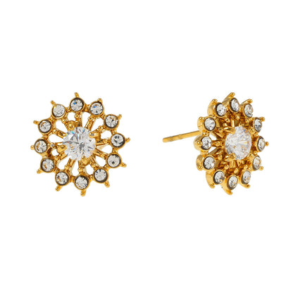 Or KERELA : Boucles d'oreilles clous étincelantes en oxyde de zirconium (CZ)