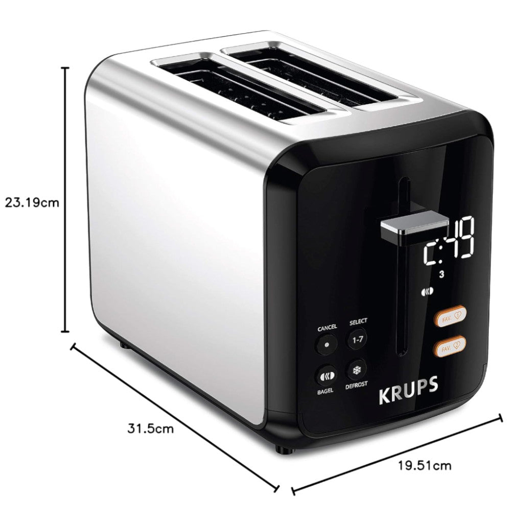 KRUPS KH320D50 My Memory 2 Slice Digital Stainless Steel Toaster