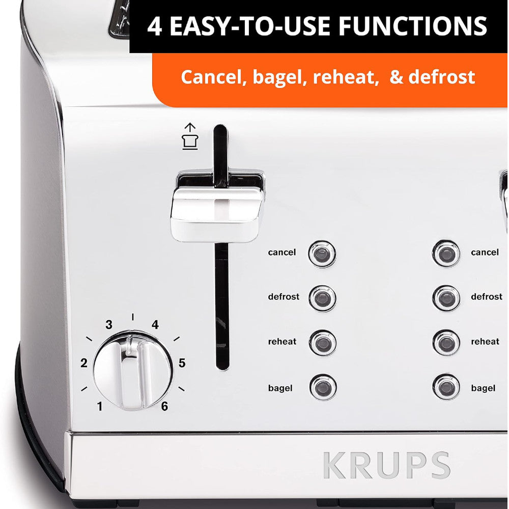 KRUPS KH734D51 4 Slice Stainless Steel Toaster
