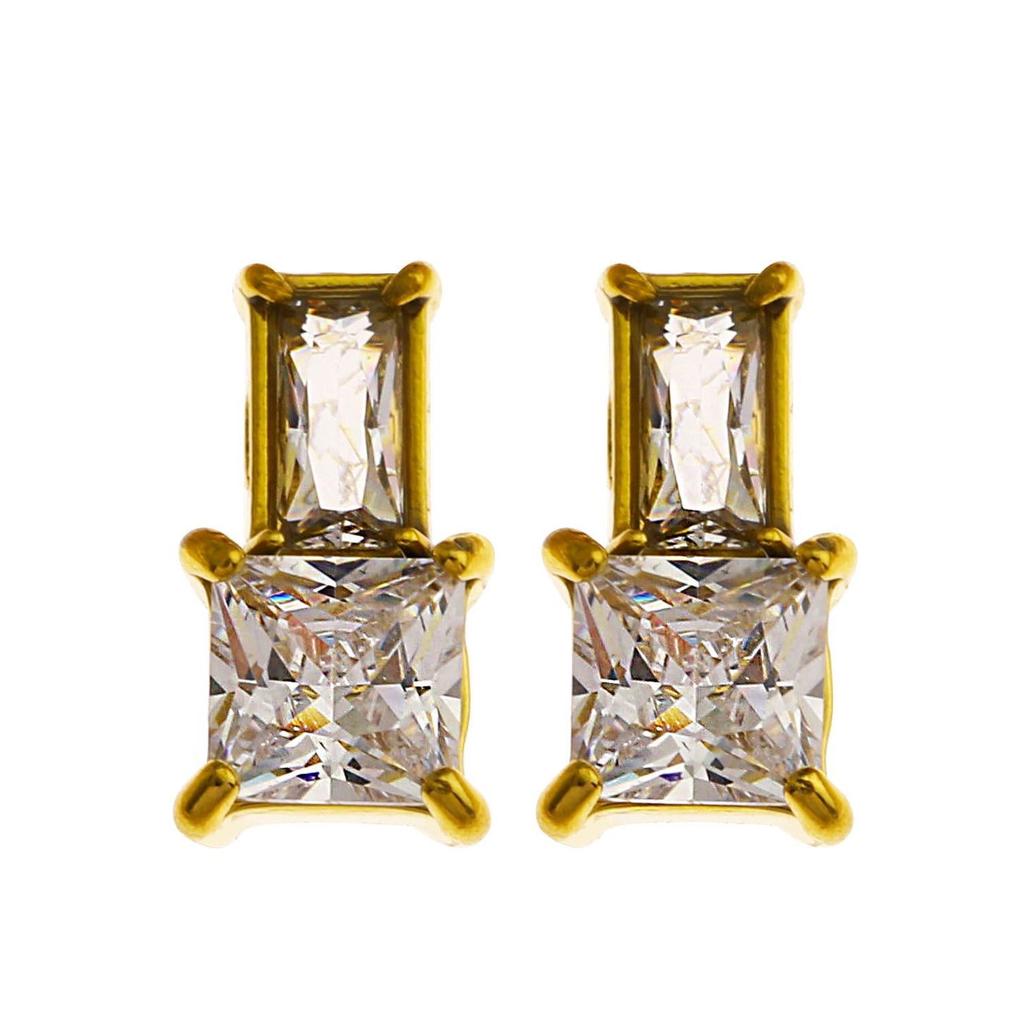 Boucles d'oreilles clous rétro KIRA « Brille avec style » en cristal et zirconium