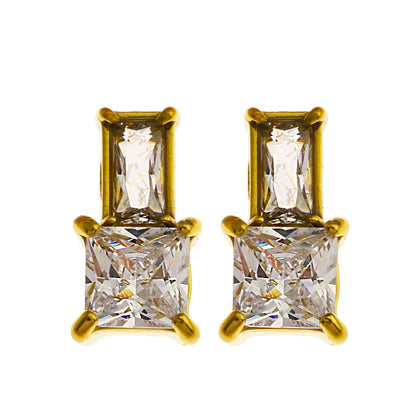 Boucles d'oreilles clous rétro KIRA « Brille avec style » en cristal et zirconium